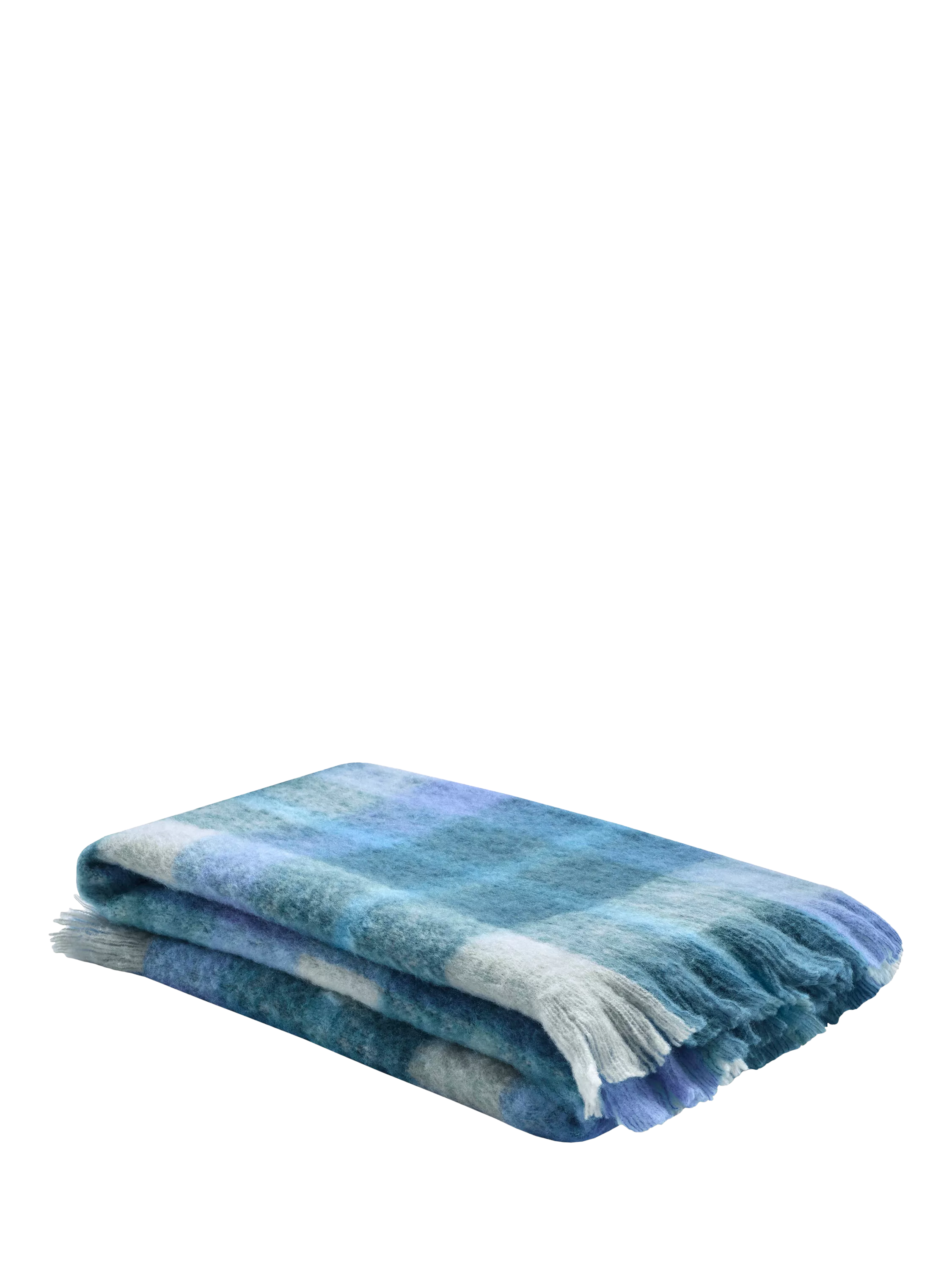 bluebellgray Highland Check throw Sea Blue 130x170cm - British product
