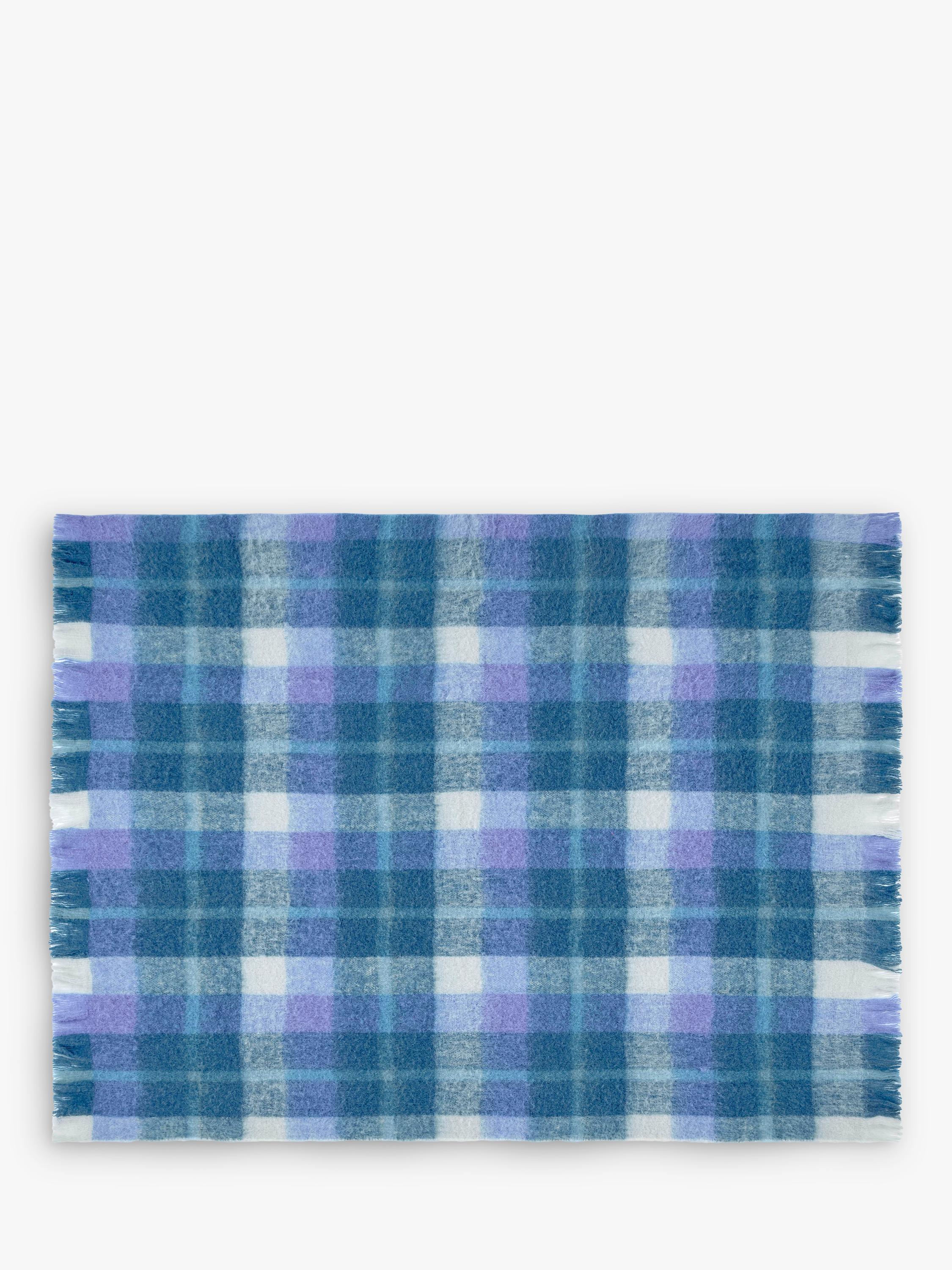 bluebellgray Highland Check throw Sea Blue 130x170cm - British product