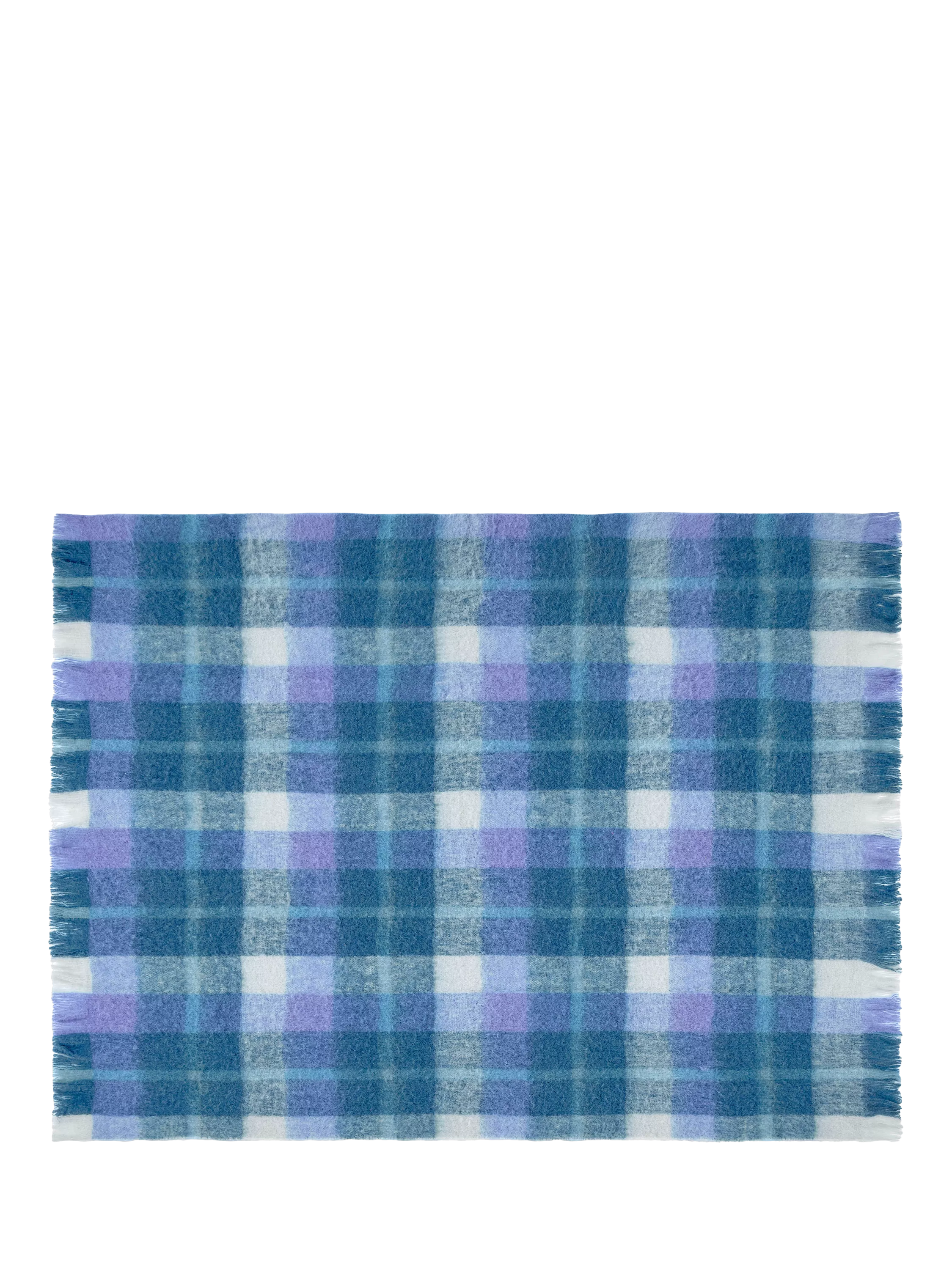 bluebellgray Highland Check throw Sea Blue 130x170cm - British product
