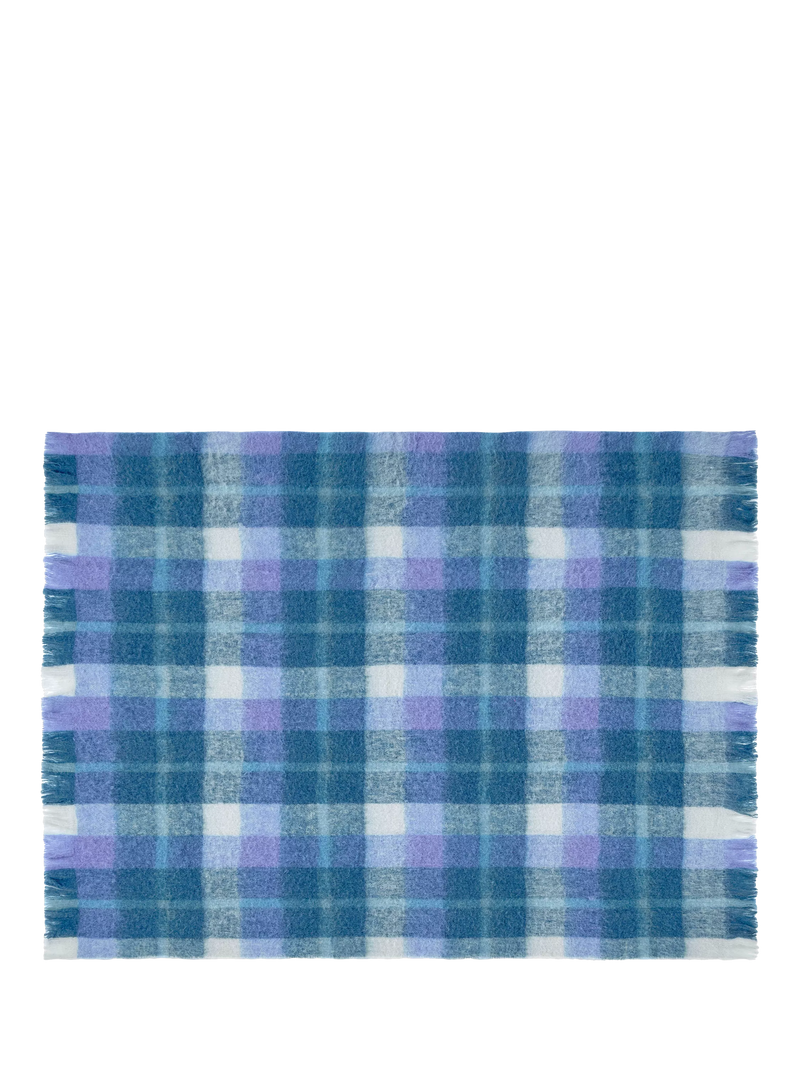bluebellgray Highland Check throw Sea Blue 130x170cm - British product