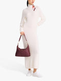 Longchamp Le Pliage Xtra burgundy leather shoulder bag, imported from the UK