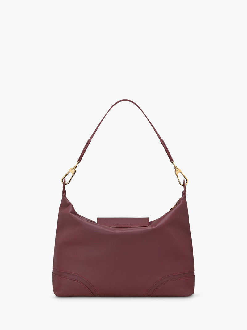 Longchamp Le Pliage Xtra burgundy leather shoulder bag, imported from the UK