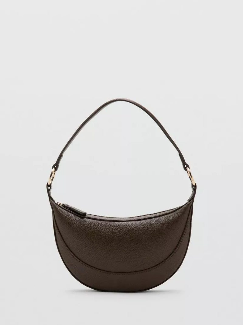 Mango Ness oval shoulder bag with zip fastening (British brand)