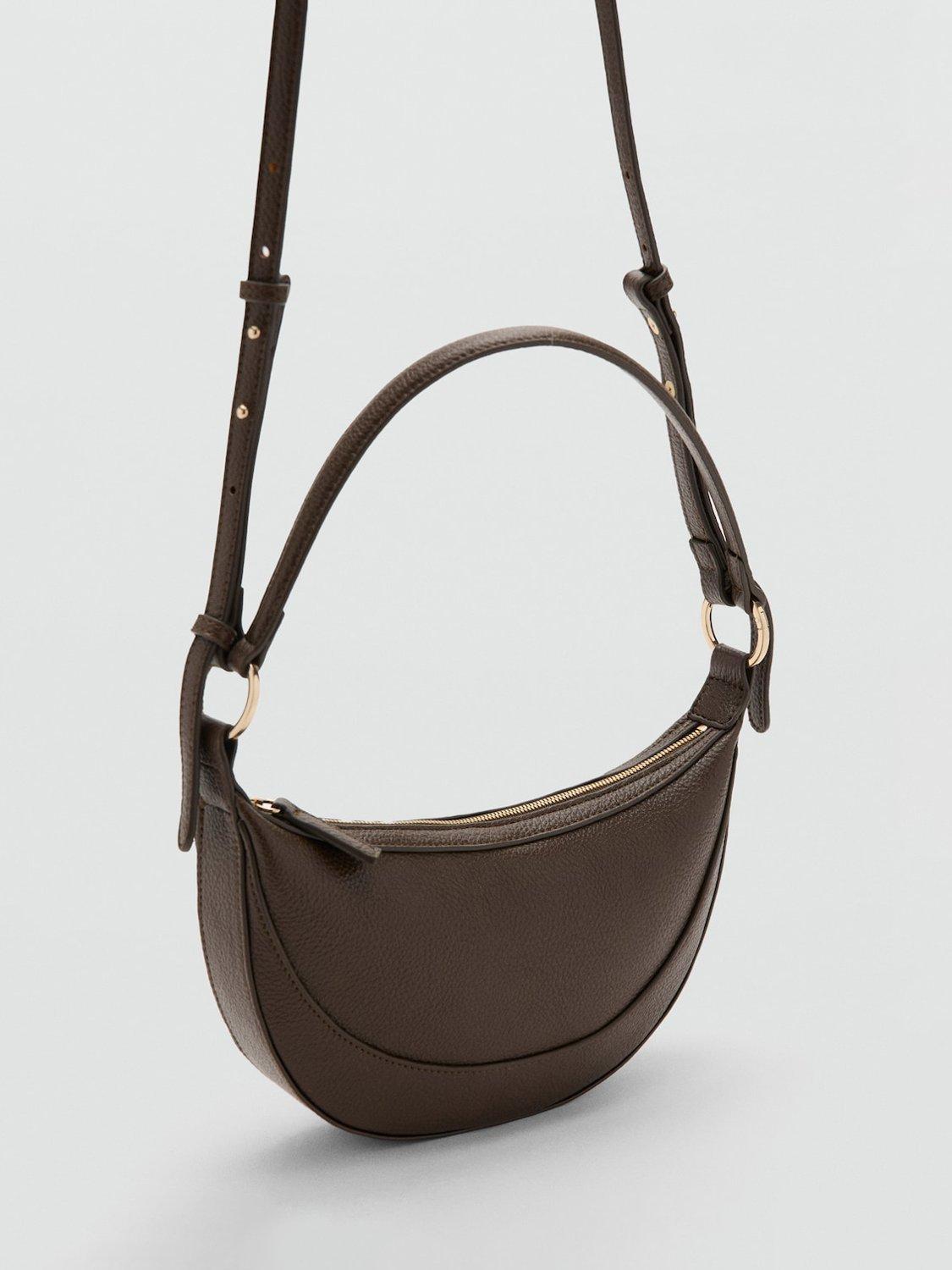 Mango Ness oval shoulder bag with zip fastening (British brand)