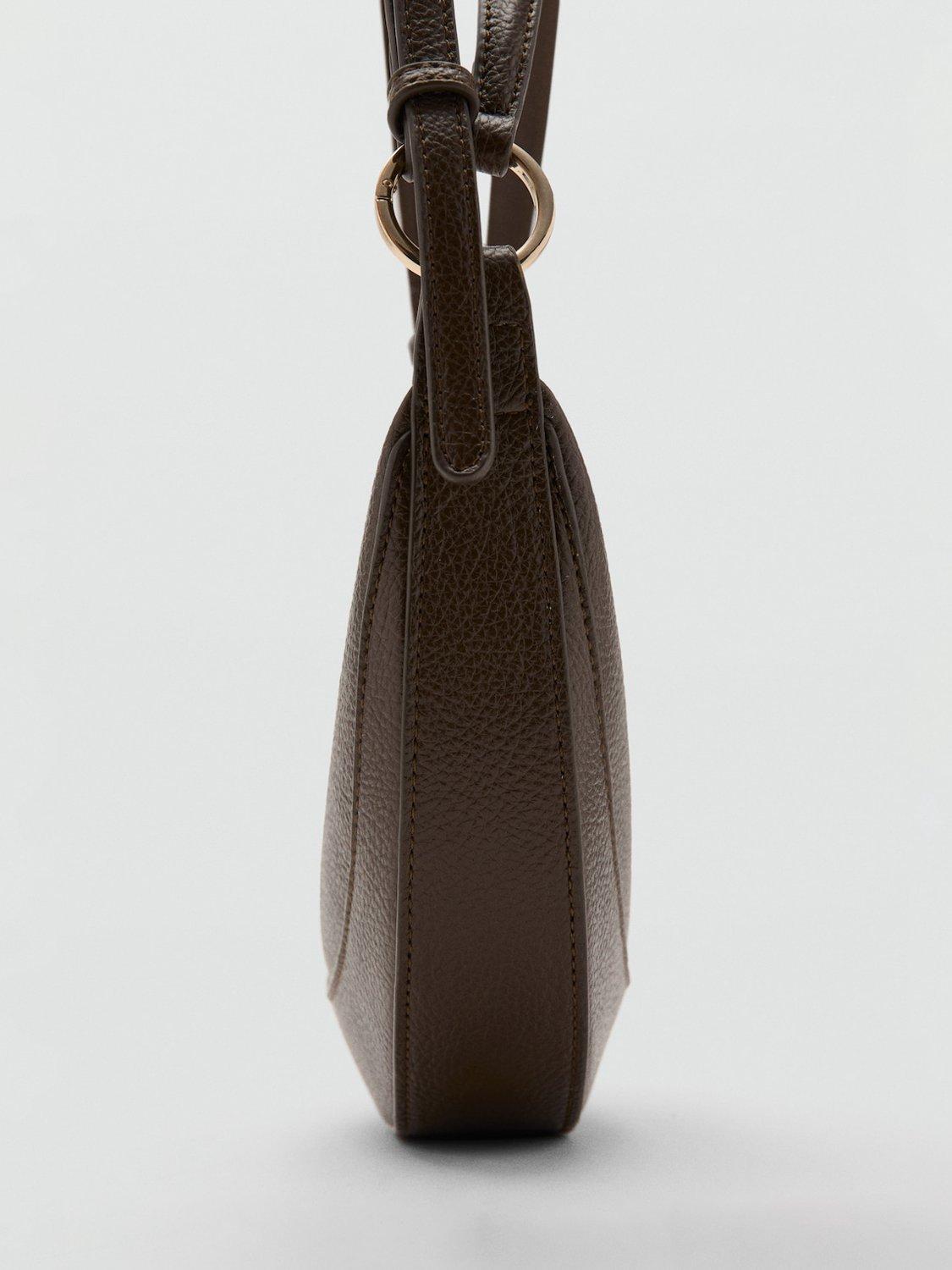 Mango Ness oval shoulder bag with zip fastening (British brand)