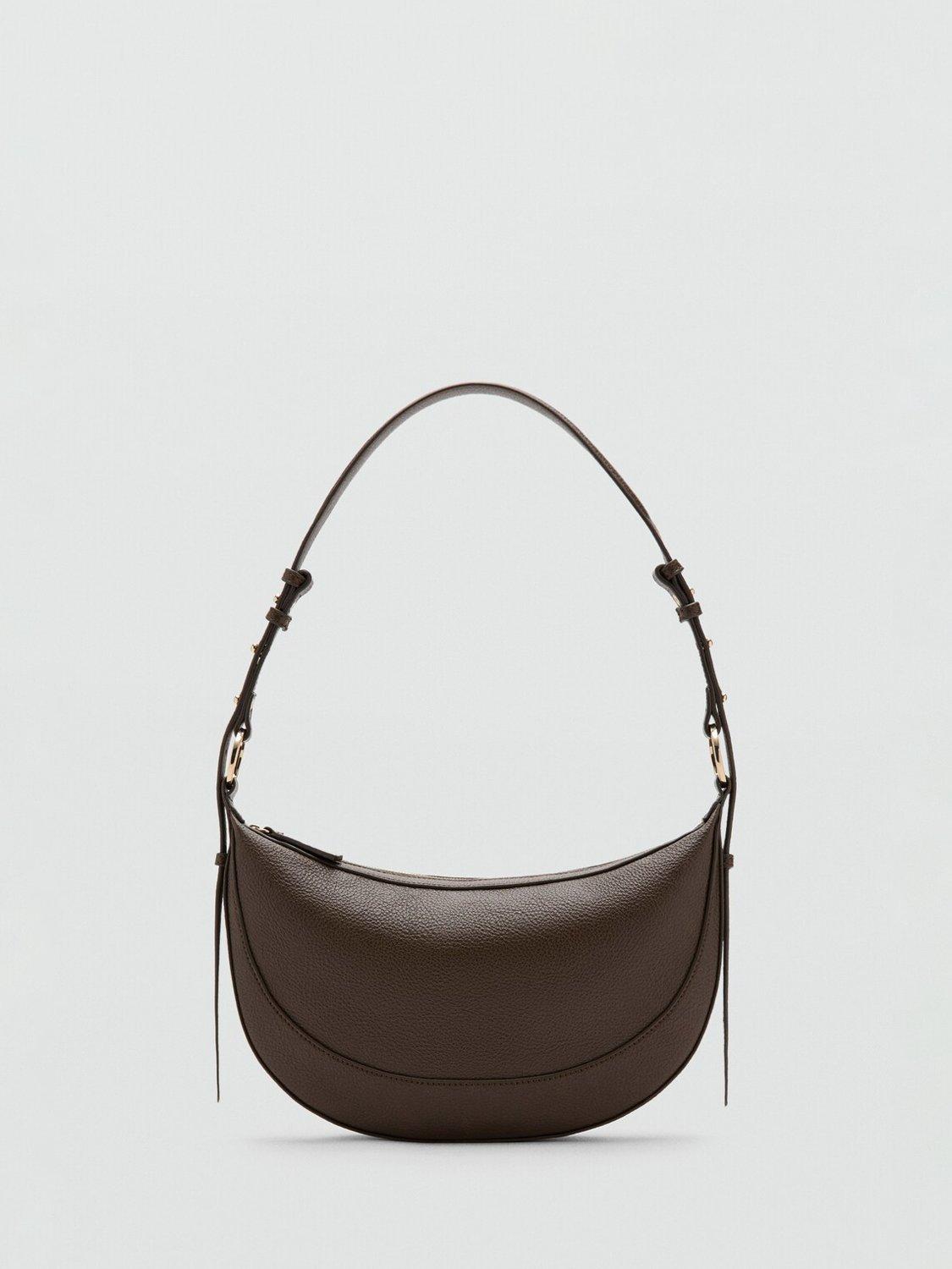 Mango Ness oval shoulder bag with zip fastening (British brand)