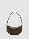 Mango Ness oval shoulder bag with zip fastening (British brand)
