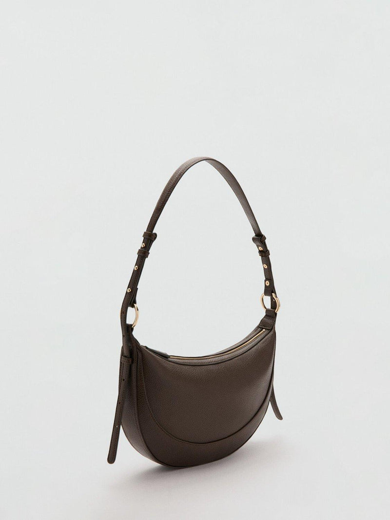 Mango Ness oval shoulder bag with zip fastening (British brand)
