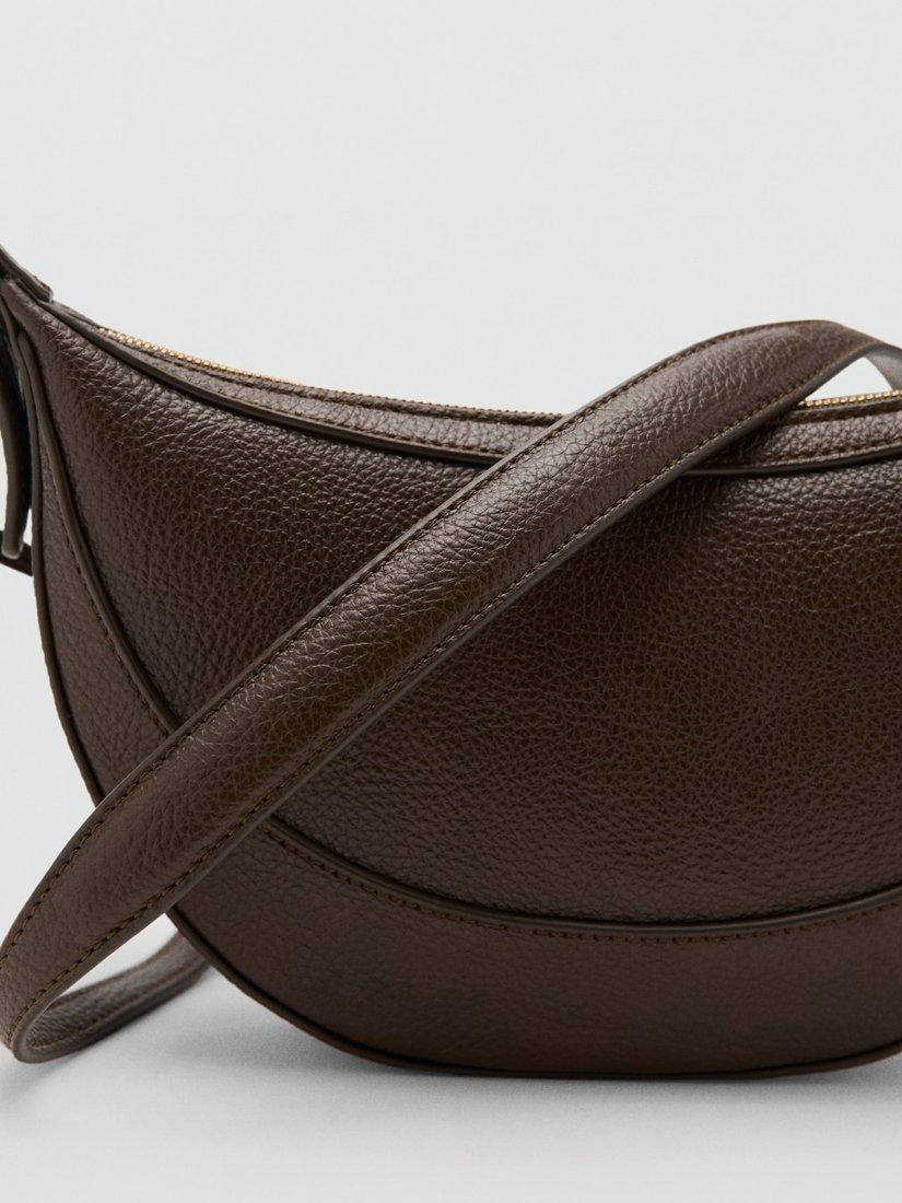 Mango Ness oval shoulder bag with zip fastening (British brand)