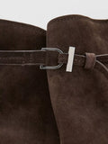 Mango suede bucket bag dark brown (British brand)