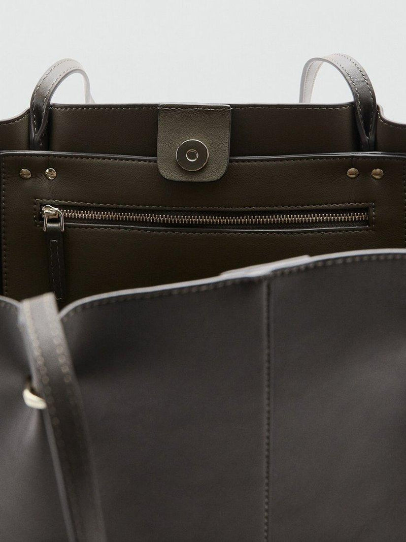 Mango Tere shopper bag with interior zip pocket, imported from the UK