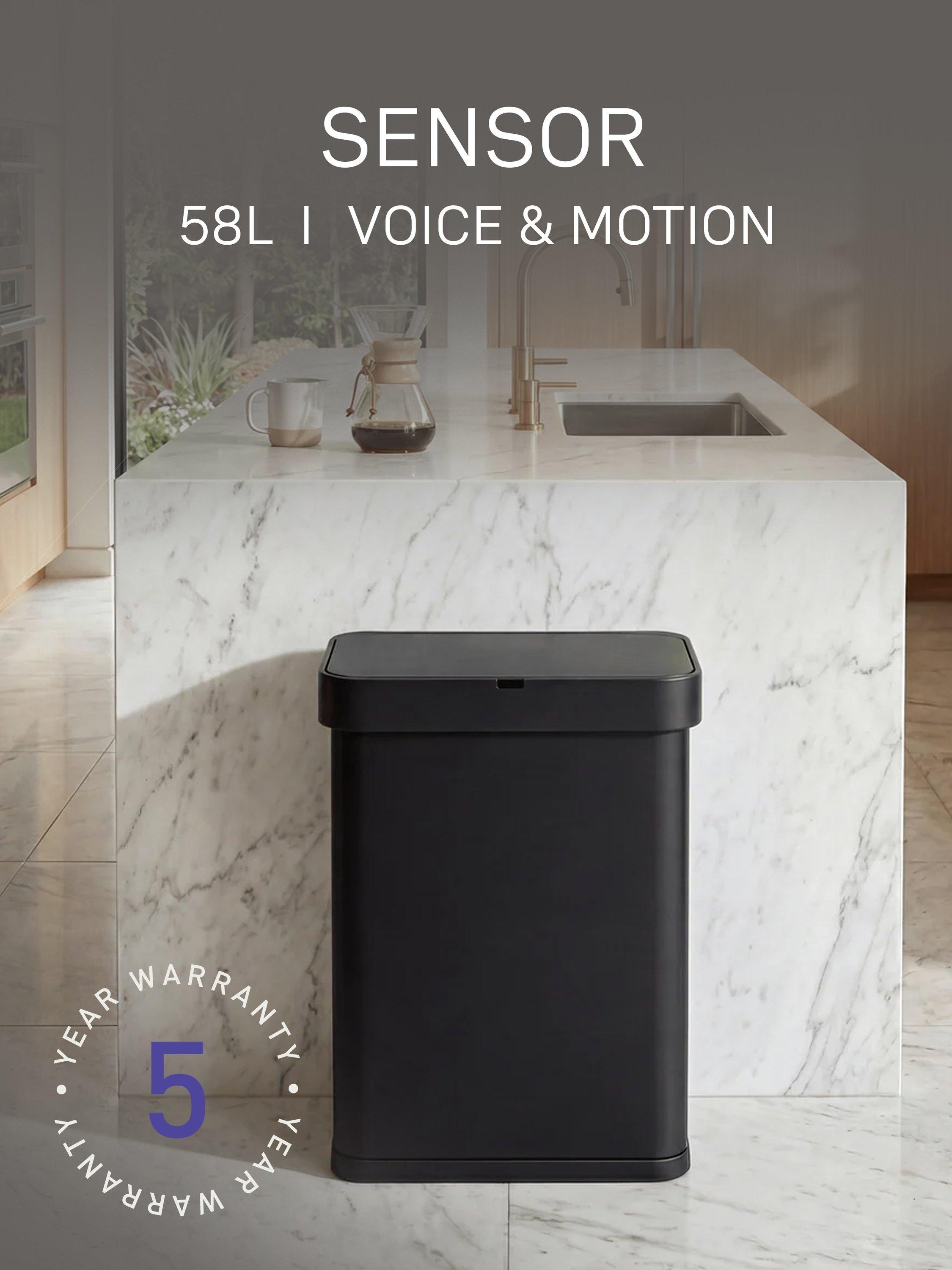Simplehuman sensor bin voice and motion 58L black, imported from the UK