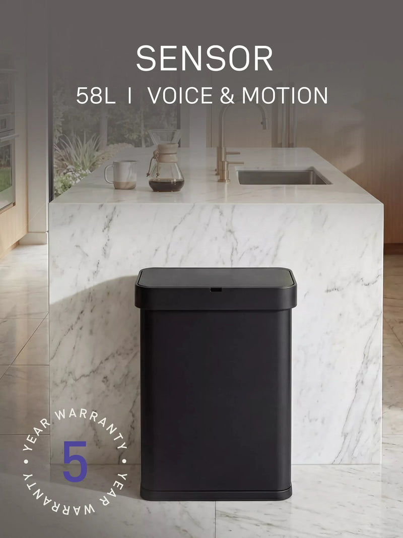 Simplehuman sensor bin voice and motion 58L black, imported from the UK