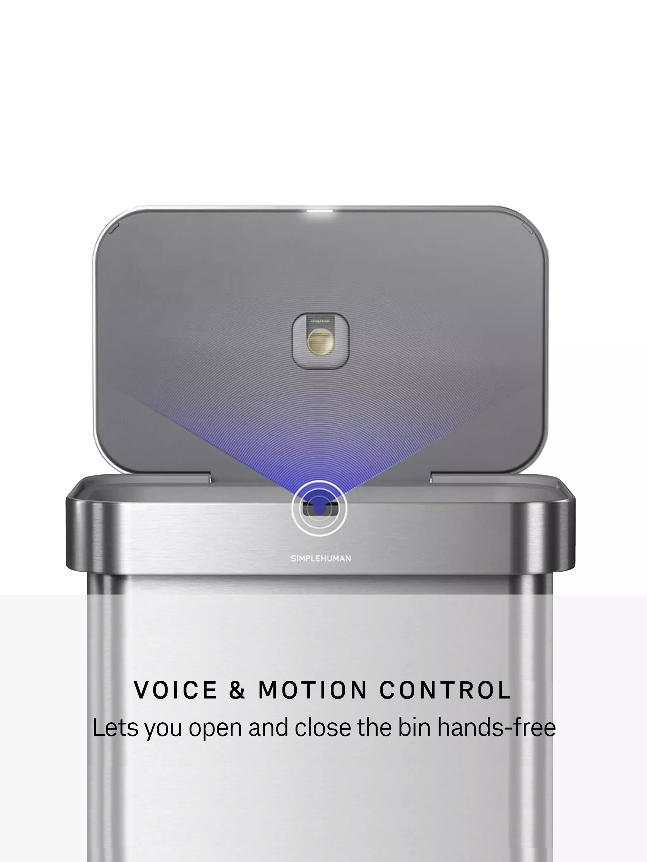 Simplehuman 58L stainless steel sensor bin, UK version