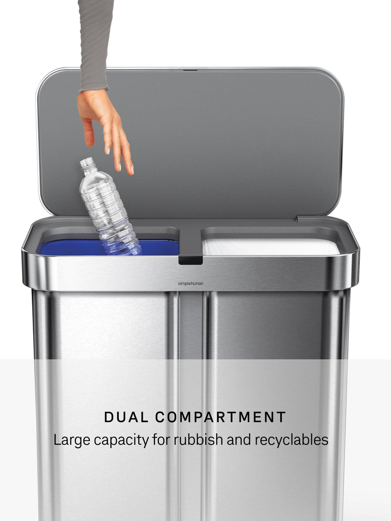 Simplehuman 58L stainless steel sensor bin, UK version