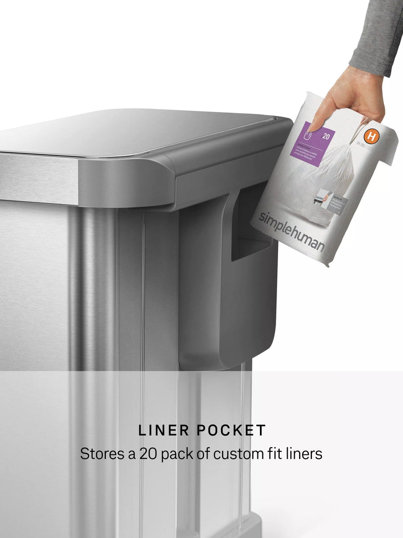 Simplehuman 58L stainless steel sensor bin, UK version