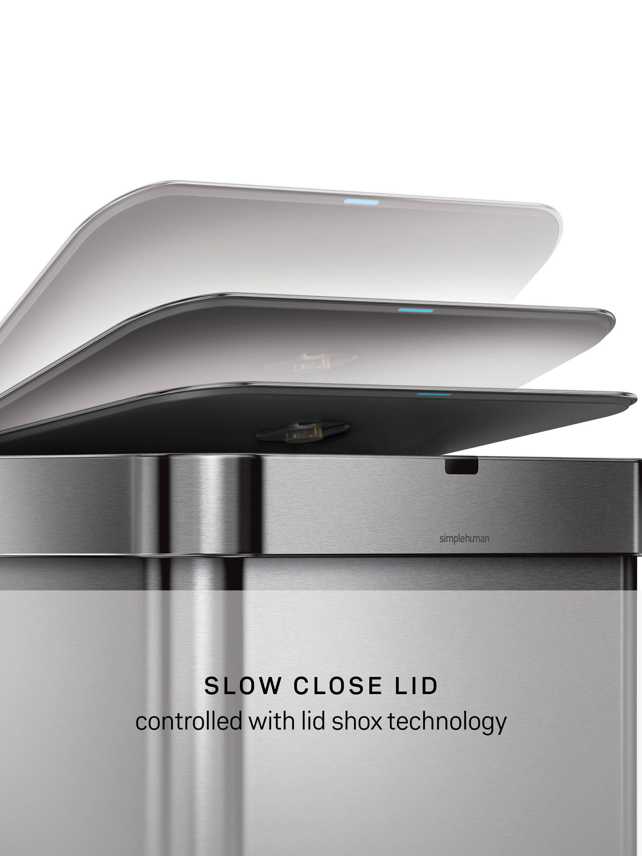 Simplehuman 58L stainless steel sensor bin, UK version
