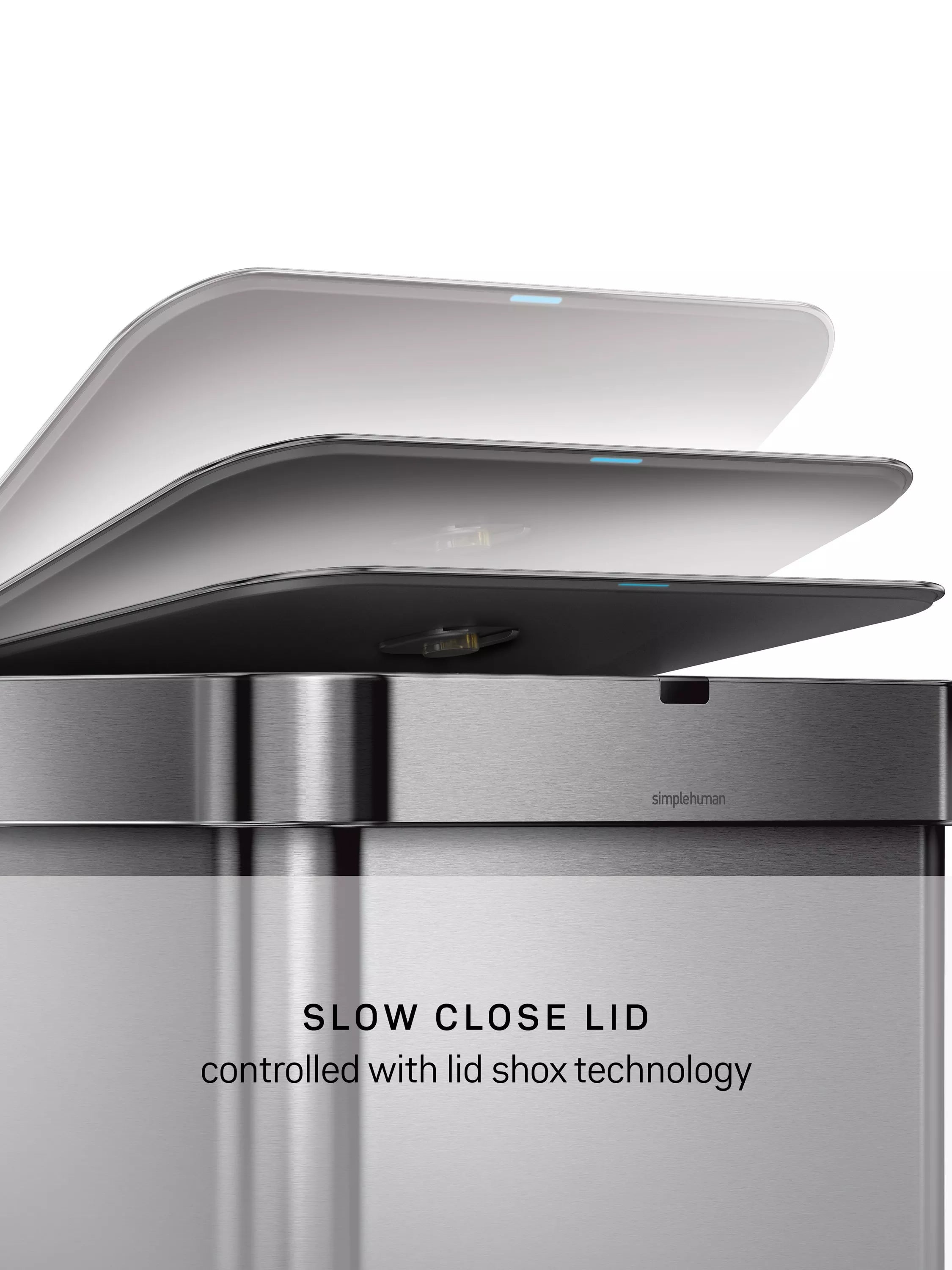 Simplehuman 58L stainless steel sensor bin, UK version