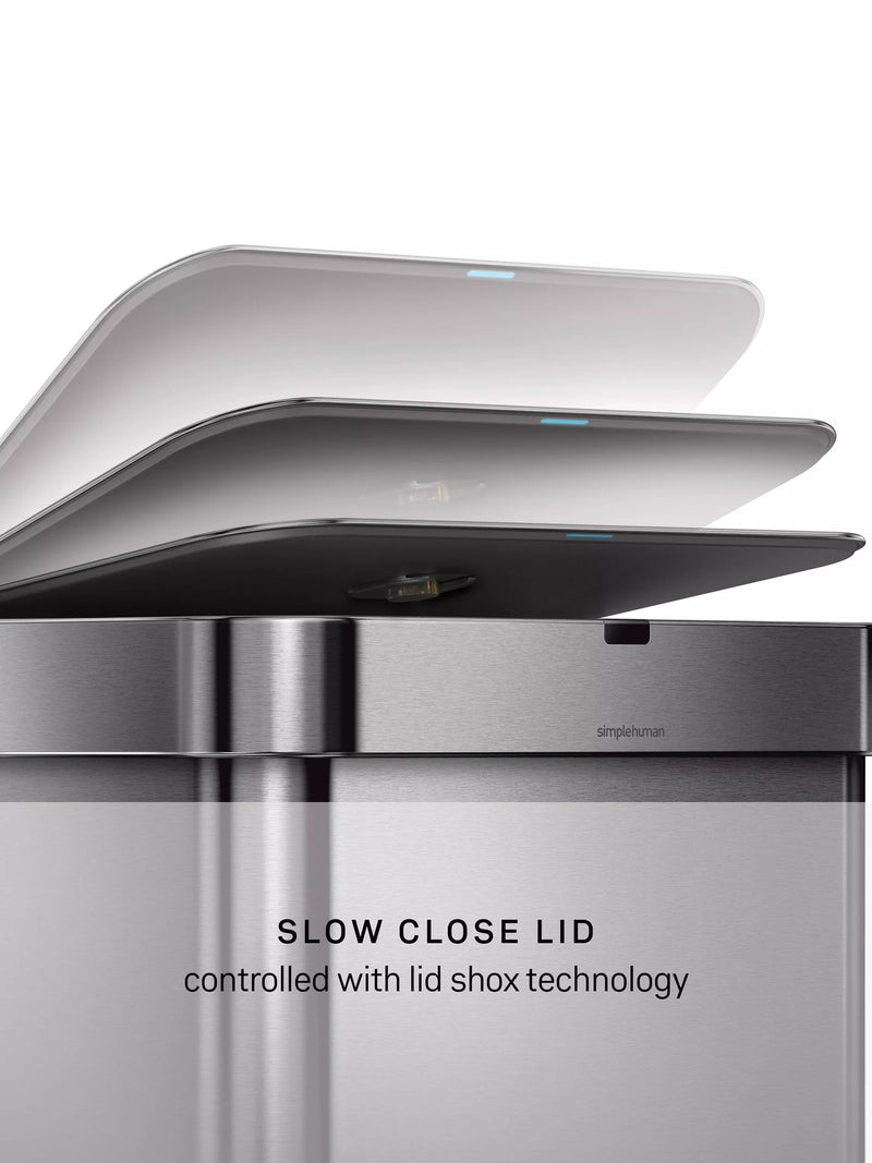 Simplehuman 58L stainless steel sensor bin, UK version