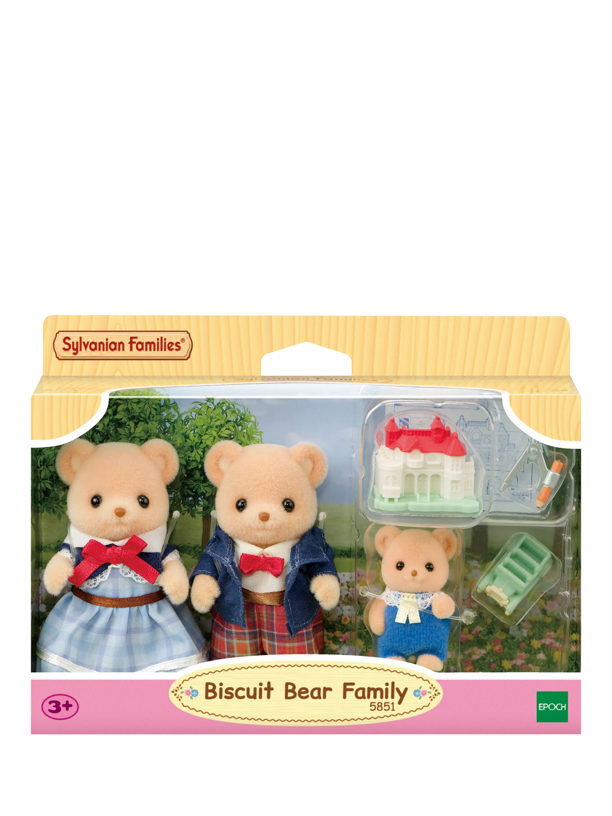 Sylvanian Families Biscuit Bear family toy set - British product