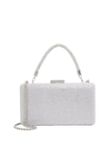 Dune London Beaut Diamante Handle Clutch Bag, Silver