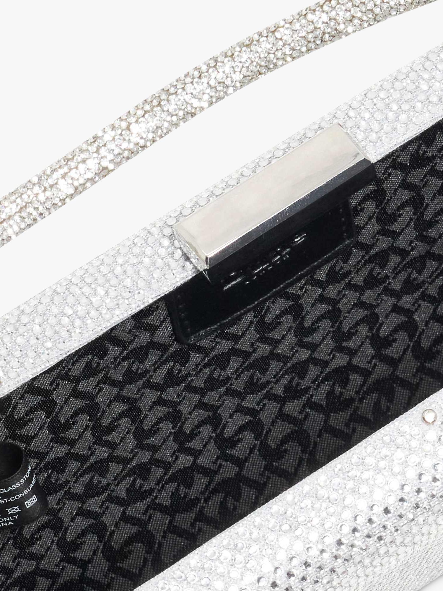 Dune London clutch bag silver floral brocade, UK version