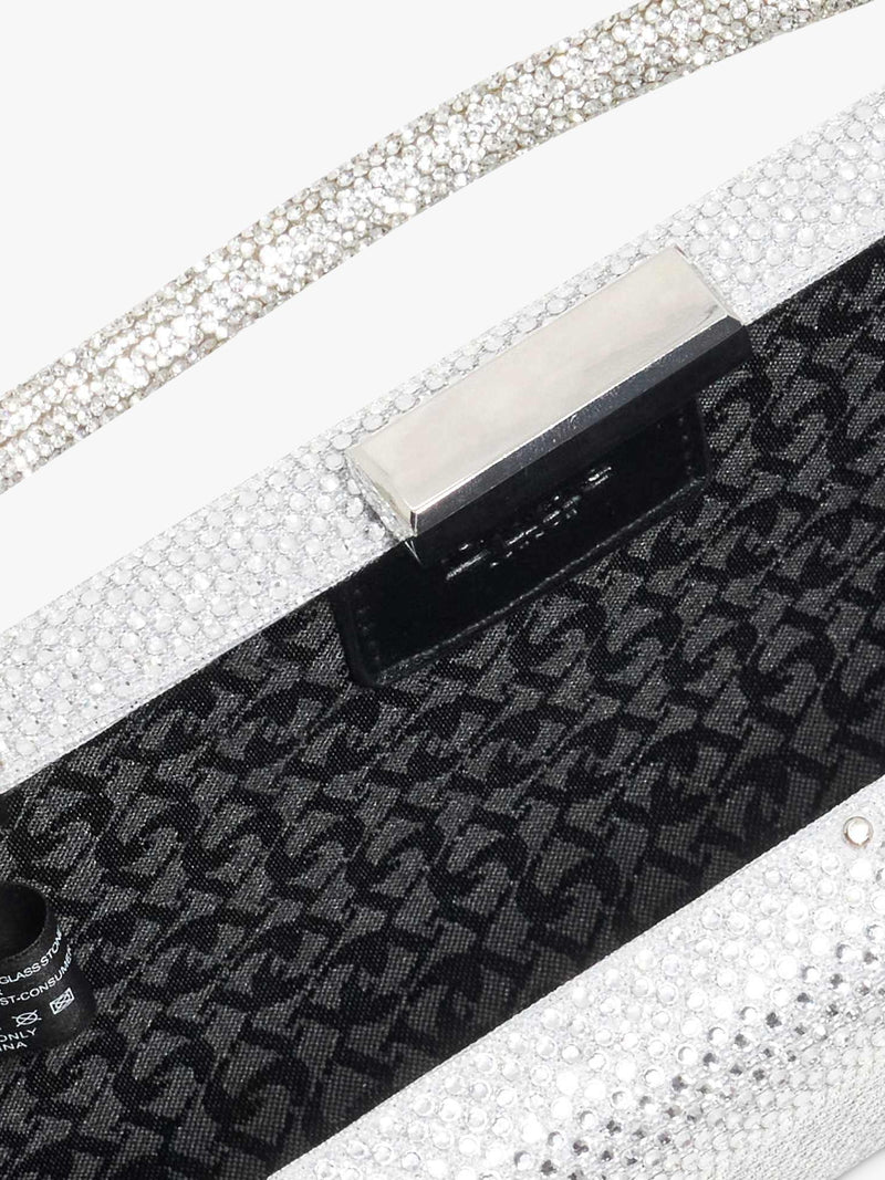 Dune London clutch bag silver floral brocade, UK version