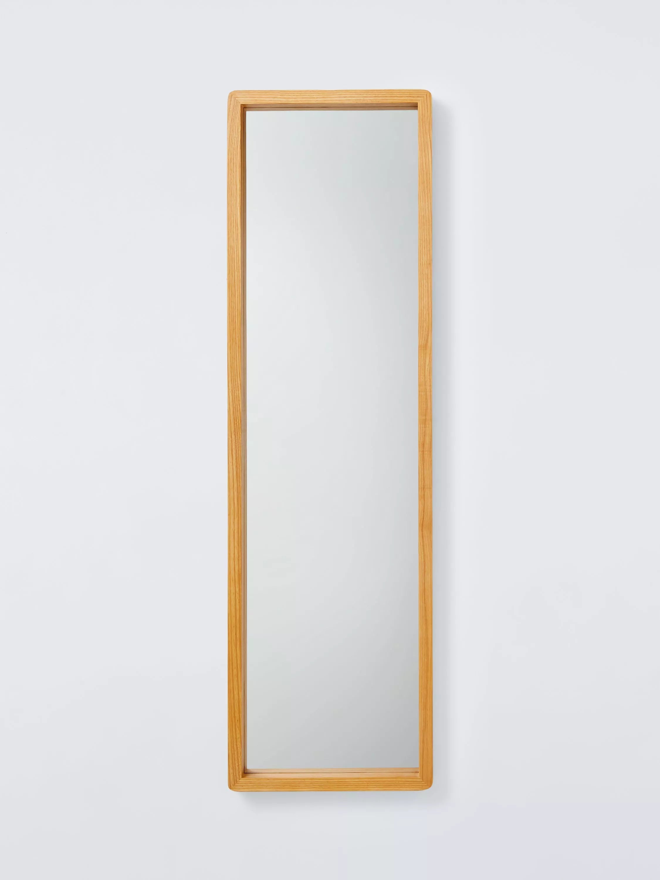 John Lewis full length wall mirror rounded corners oak wood frame 120x35cm, UK version