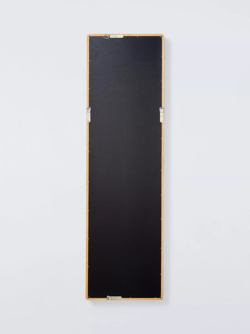 John Lewis full length wall mirror rounded corners oak wood frame 120x35cm, UK version