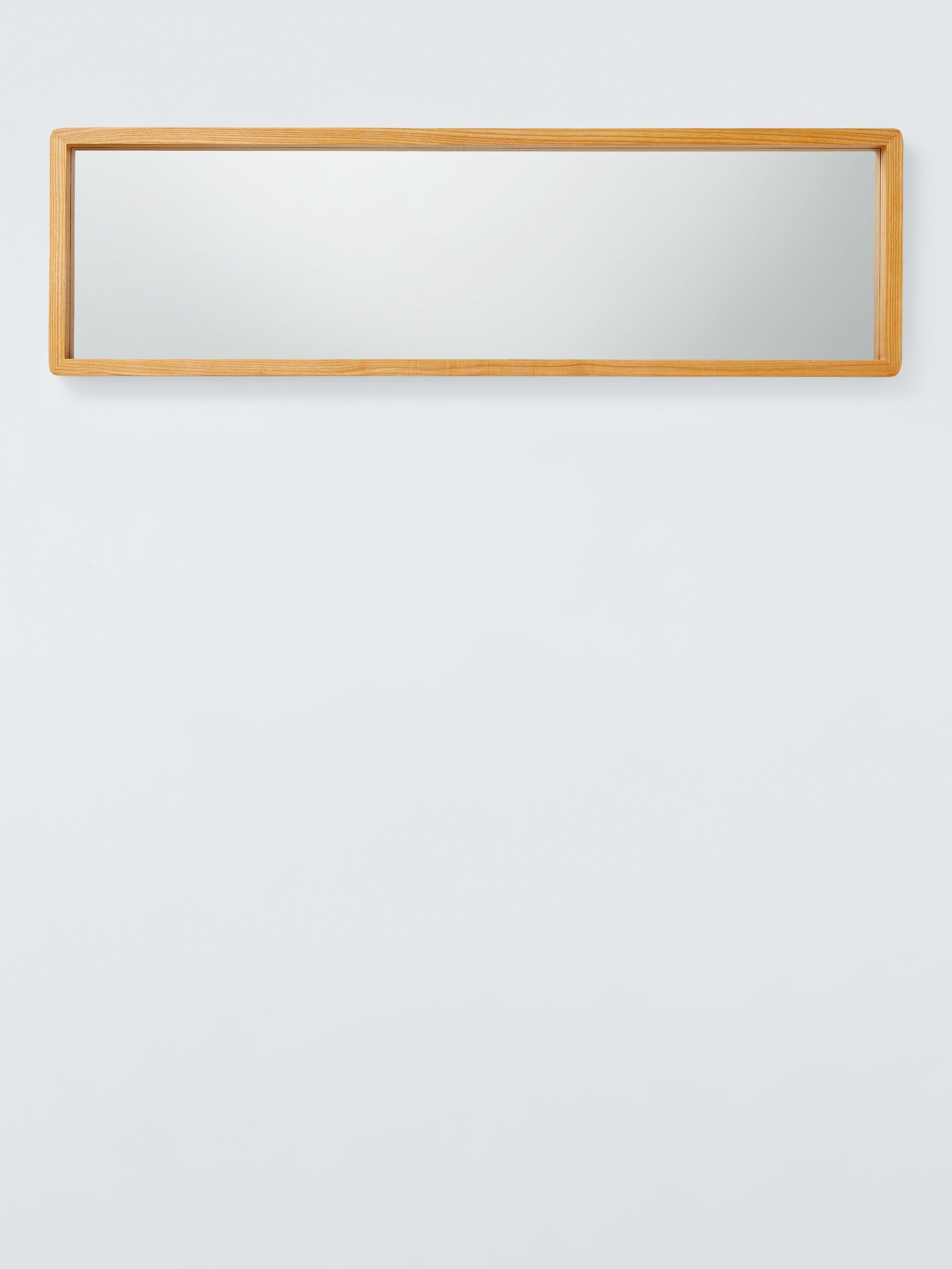 John Lewis full length wall mirror rounded corners oak wood frame 120x35cm, UK version