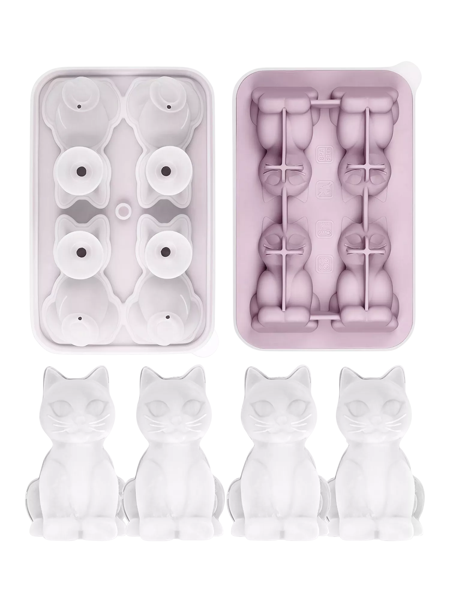 Uberstar Cool Cats silicone ice tray 4 cube, UK version