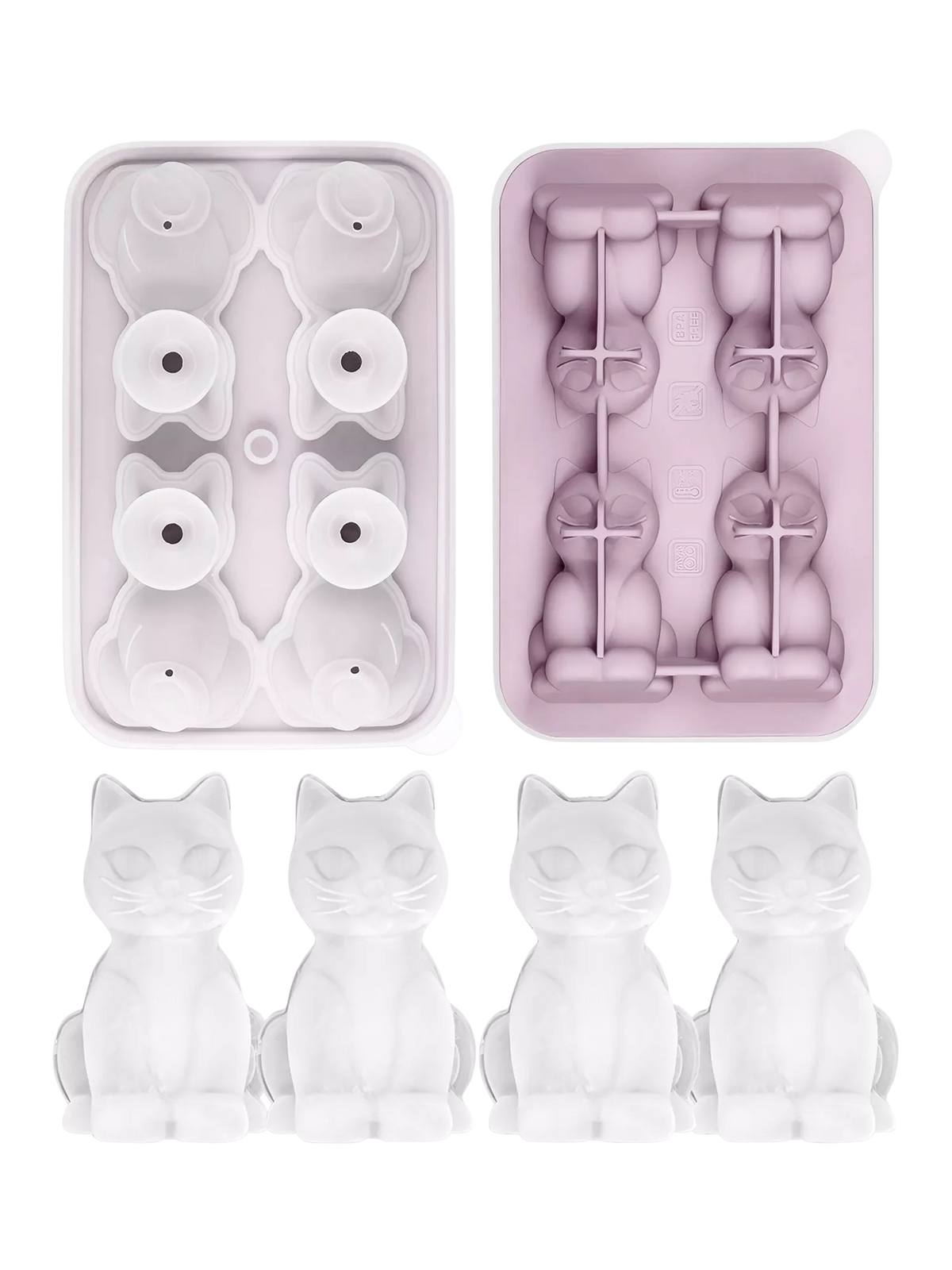 Uberstar Cool Cats silicone ice tray 4 cube, UK version