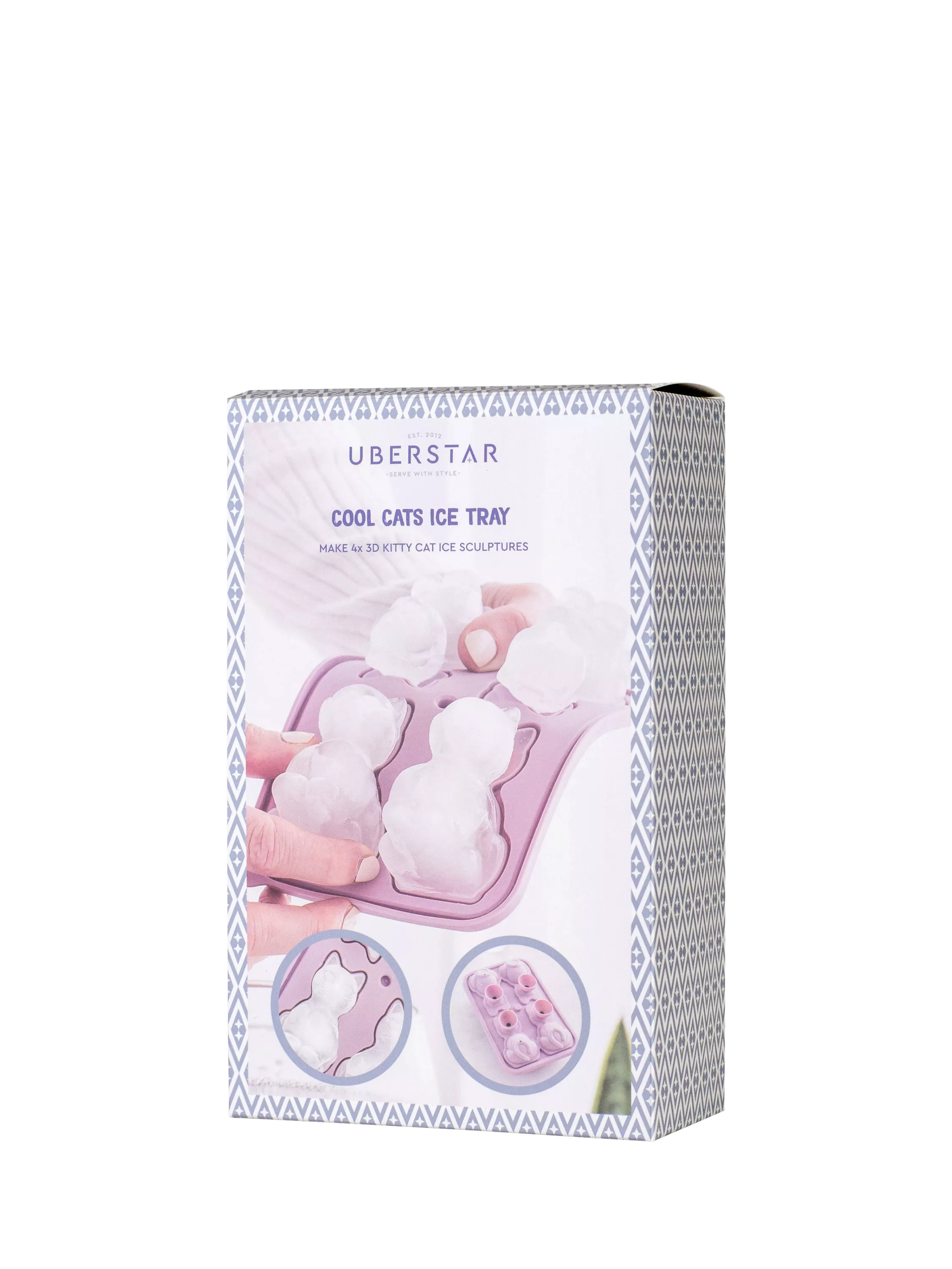 Uberstar Cool Cats silicone ice tray 4 cube, UK version