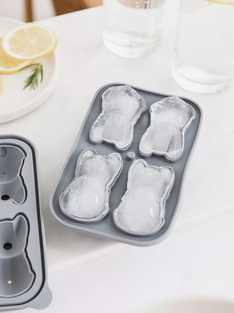 Uberstar silicone ice tray French Bulldog 4 cube, UK version