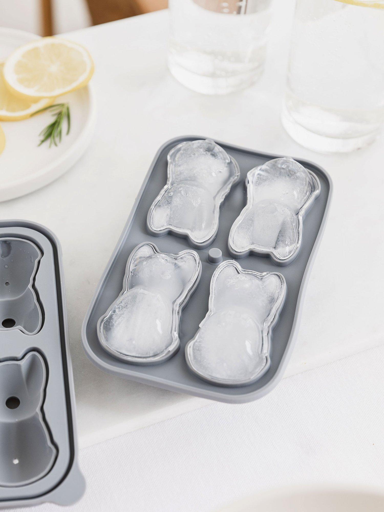 Uberstar silicone ice tray French Bulldog 4 cube, UK version