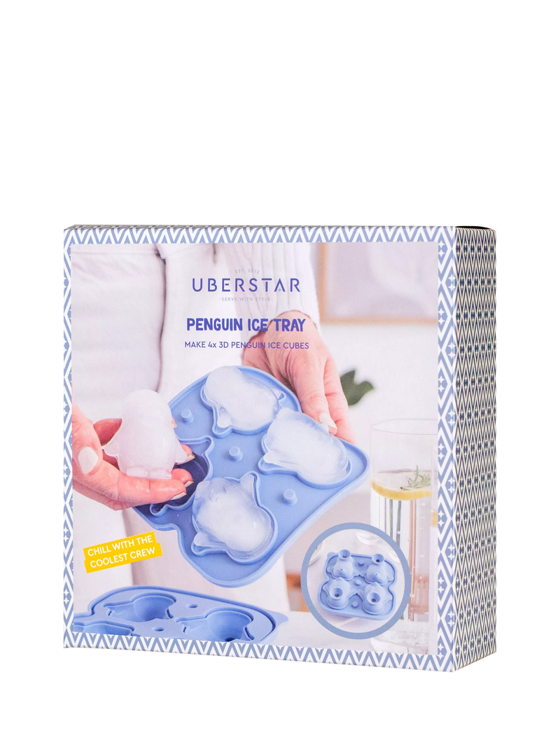 Uberstar silicone penguin ice cube mould 4 cavity (British brand)
