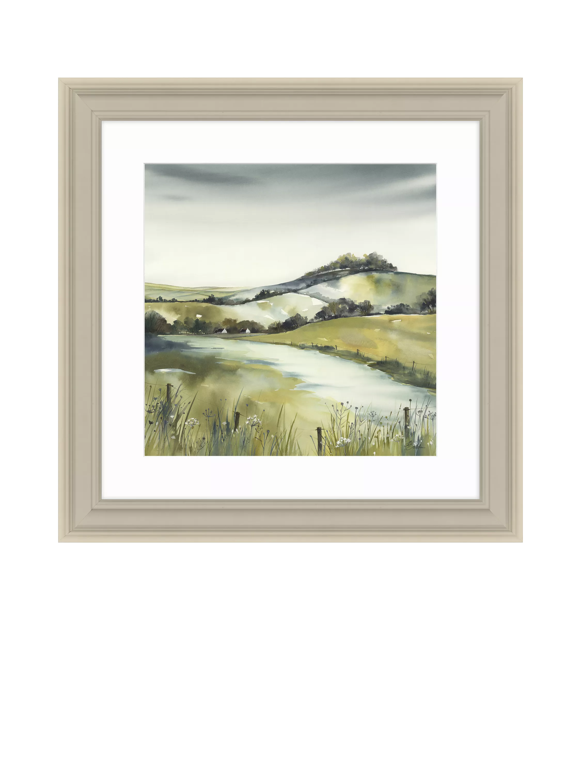 John Lewis Elizabeth Baldin Pistachio Pastel framed print 59x59cm - British product