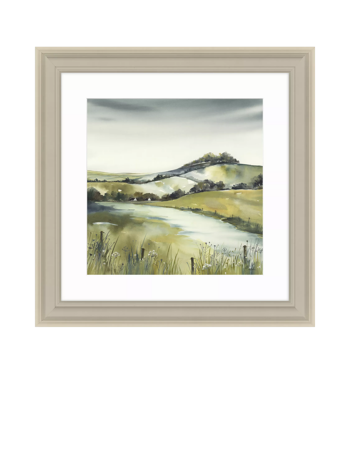 John Lewis Elizabeth Baldin Pistachio Pastel framed print 59x59cm - British product