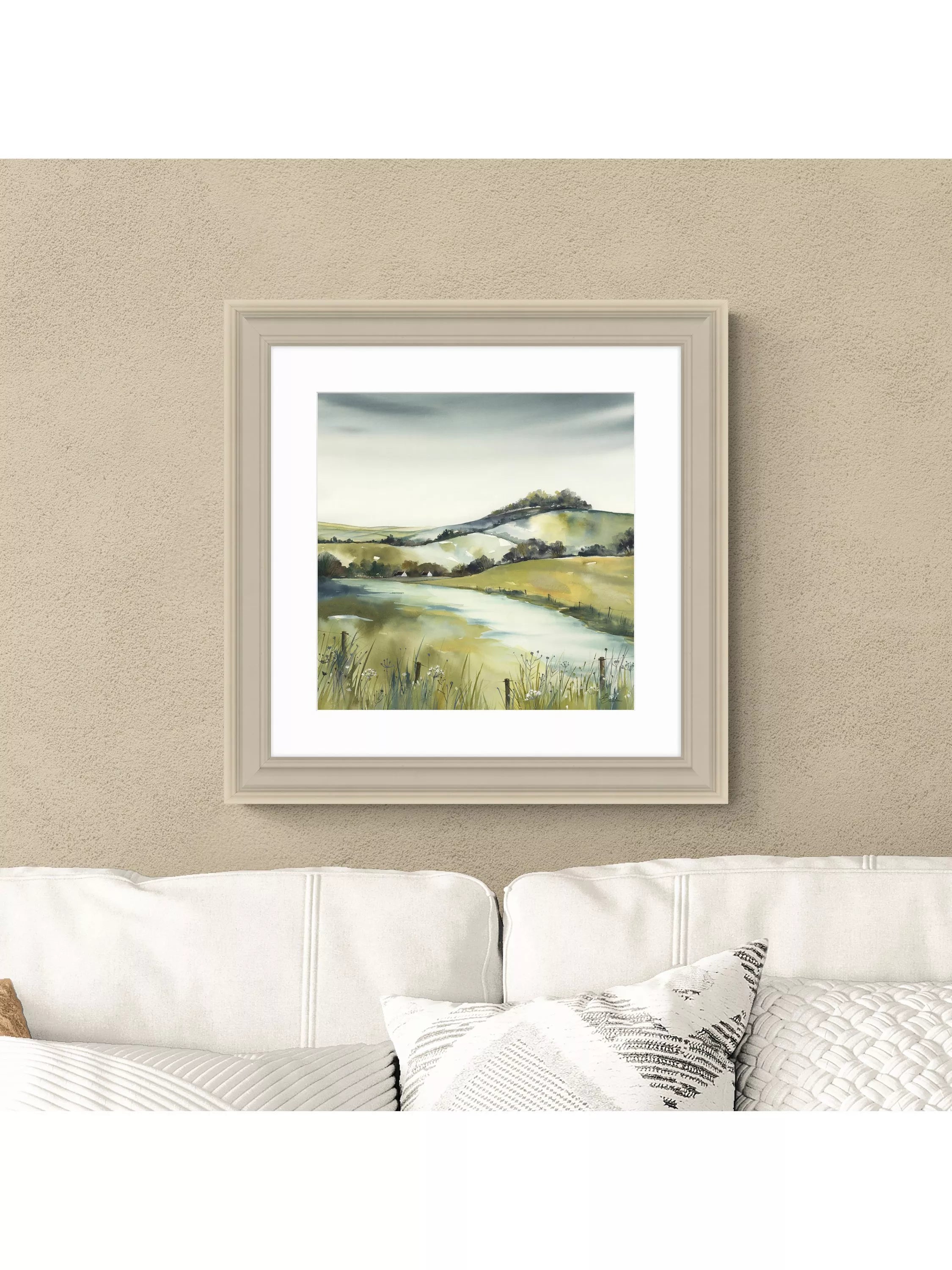 John Lewis Elizabeth Baldin Pistachio Pastel framed print 59x59cm - British product