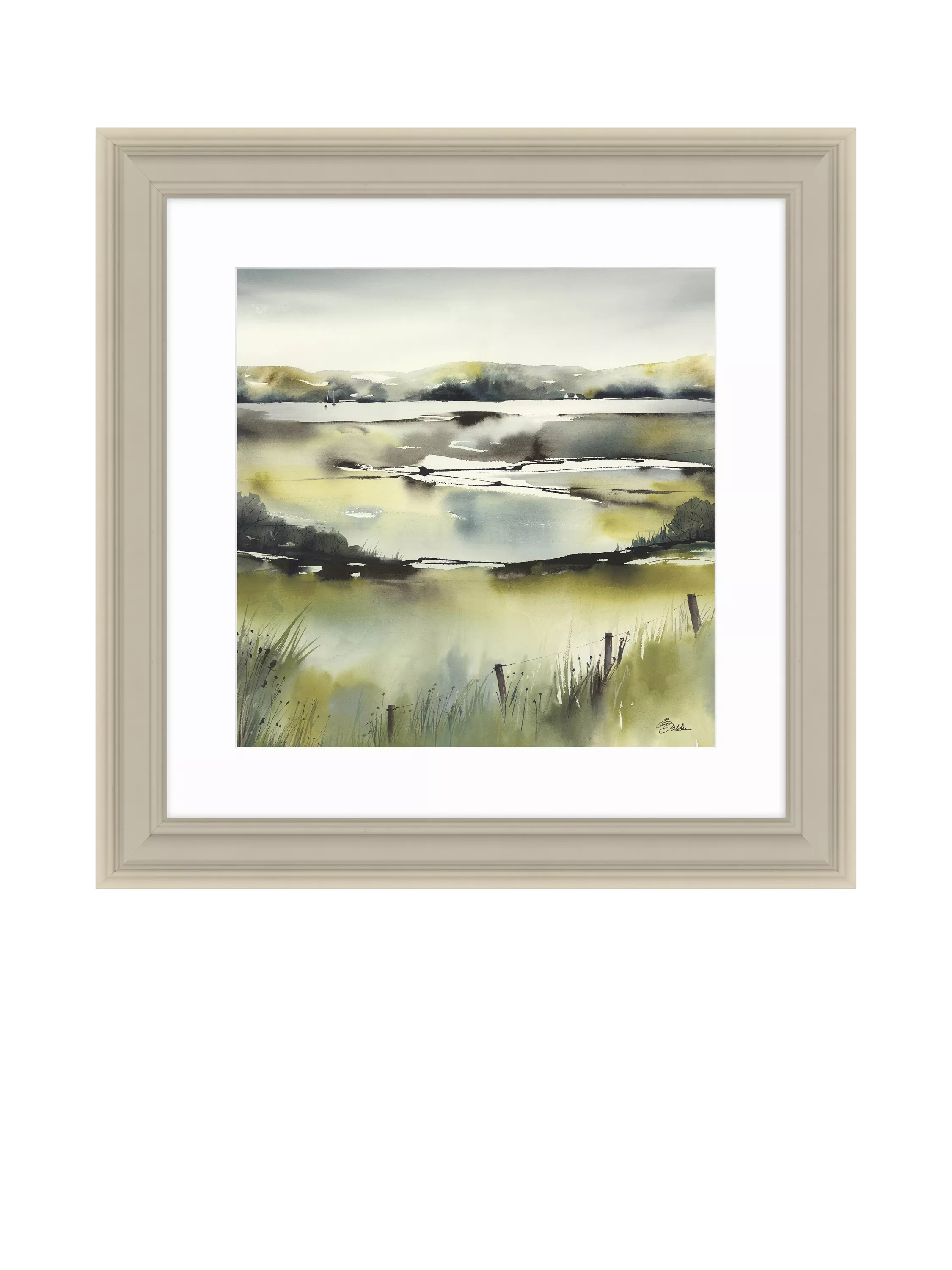 John Lewis Pistachio Pastel framed print 59x59cm, imported from the UK