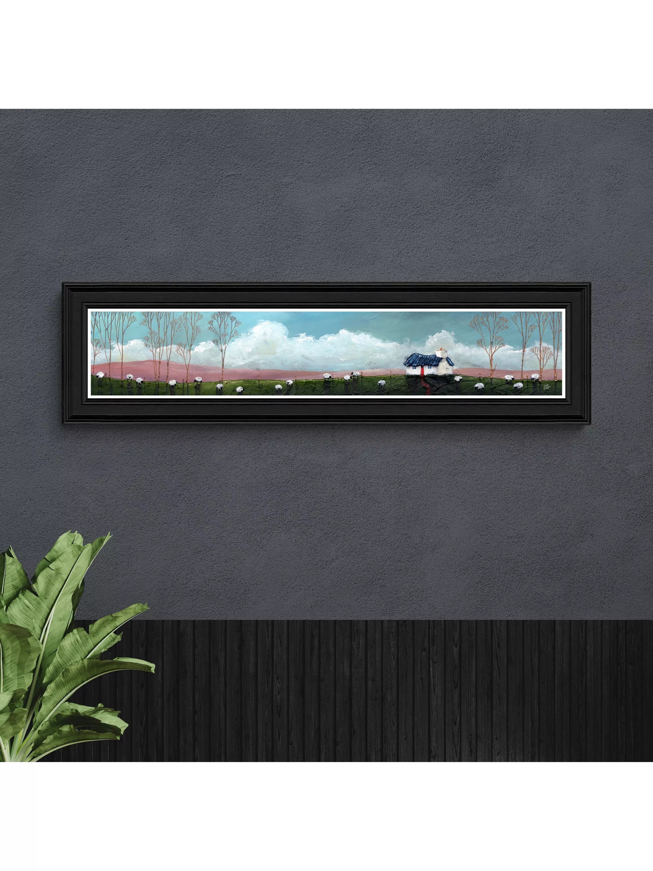 John Lewis framed print Hilltops by Geoff Beckett 109x29 cm, UK version