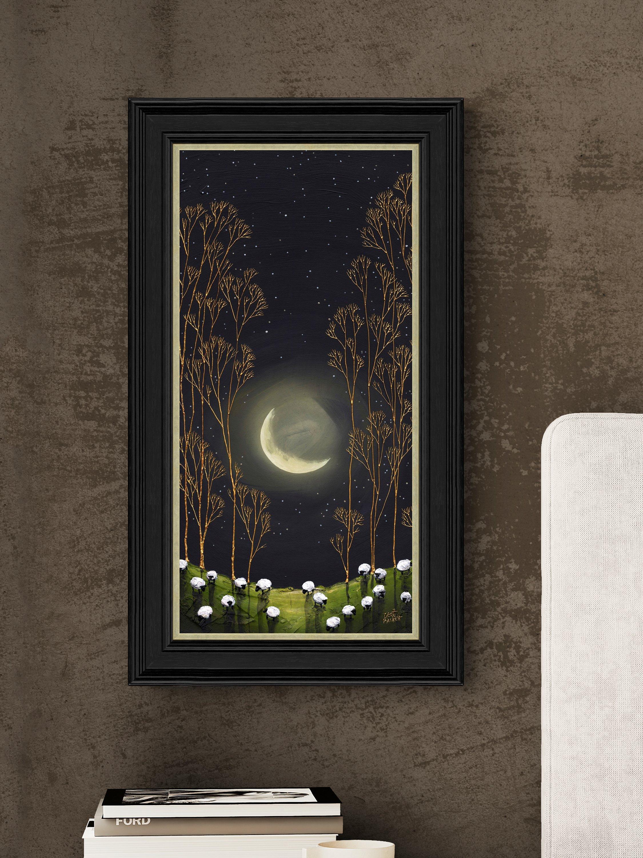 John Lewis Luna Gold framed print 40x70cm, imported from the UK