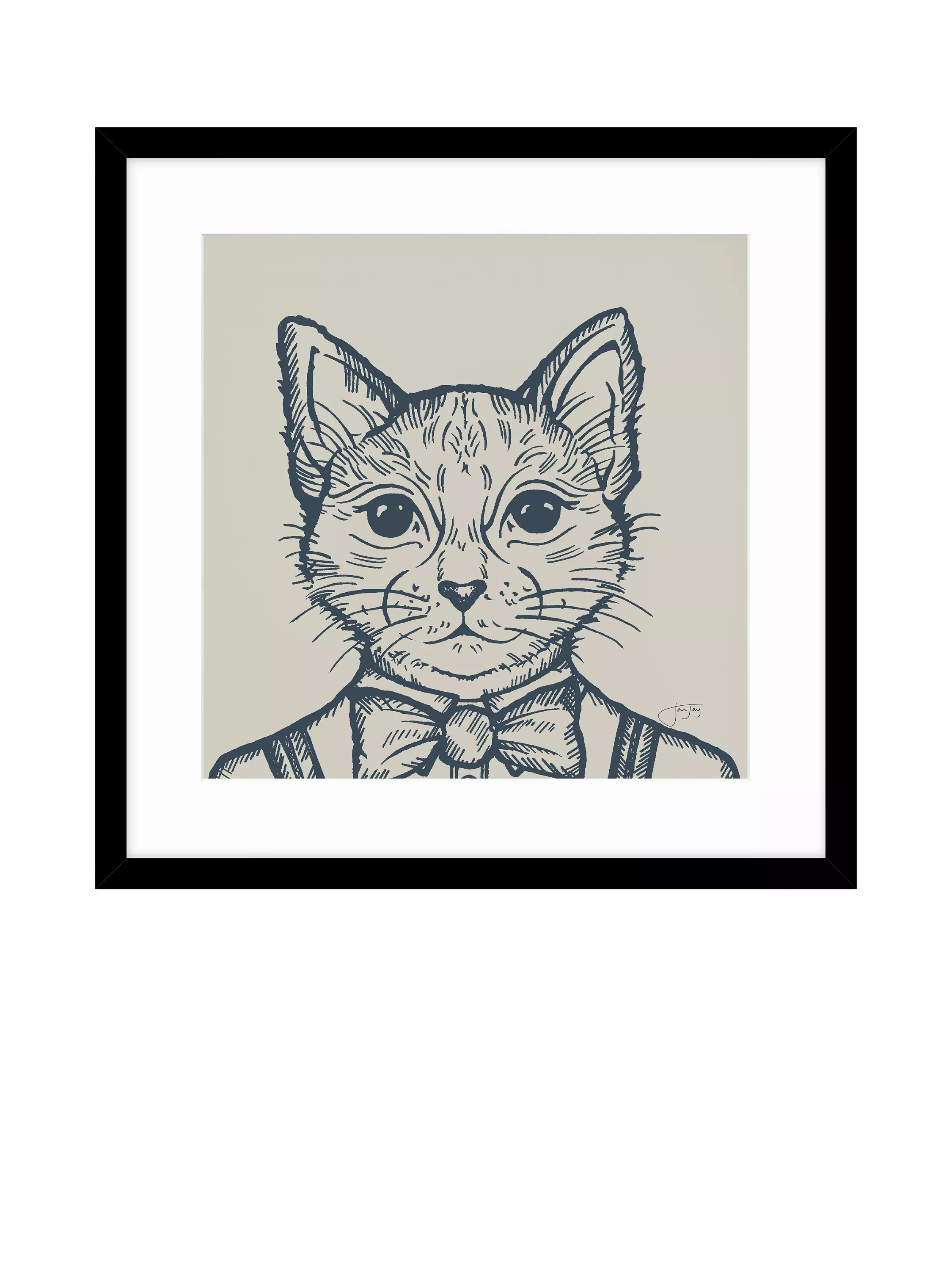 John Lewis framed print Tom Cat by Jan Jay 53x53cm, imported from the UK