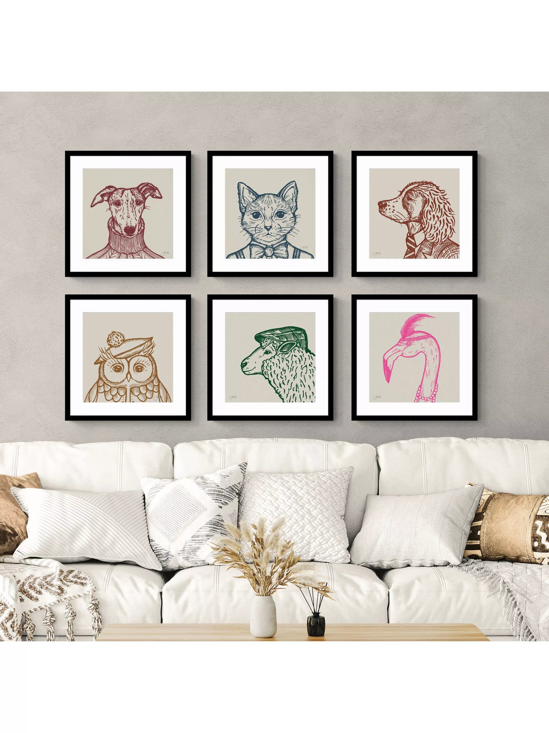 John Lewis framed print Tom Cat by Jan Jay 53x53cm, imported from the UK