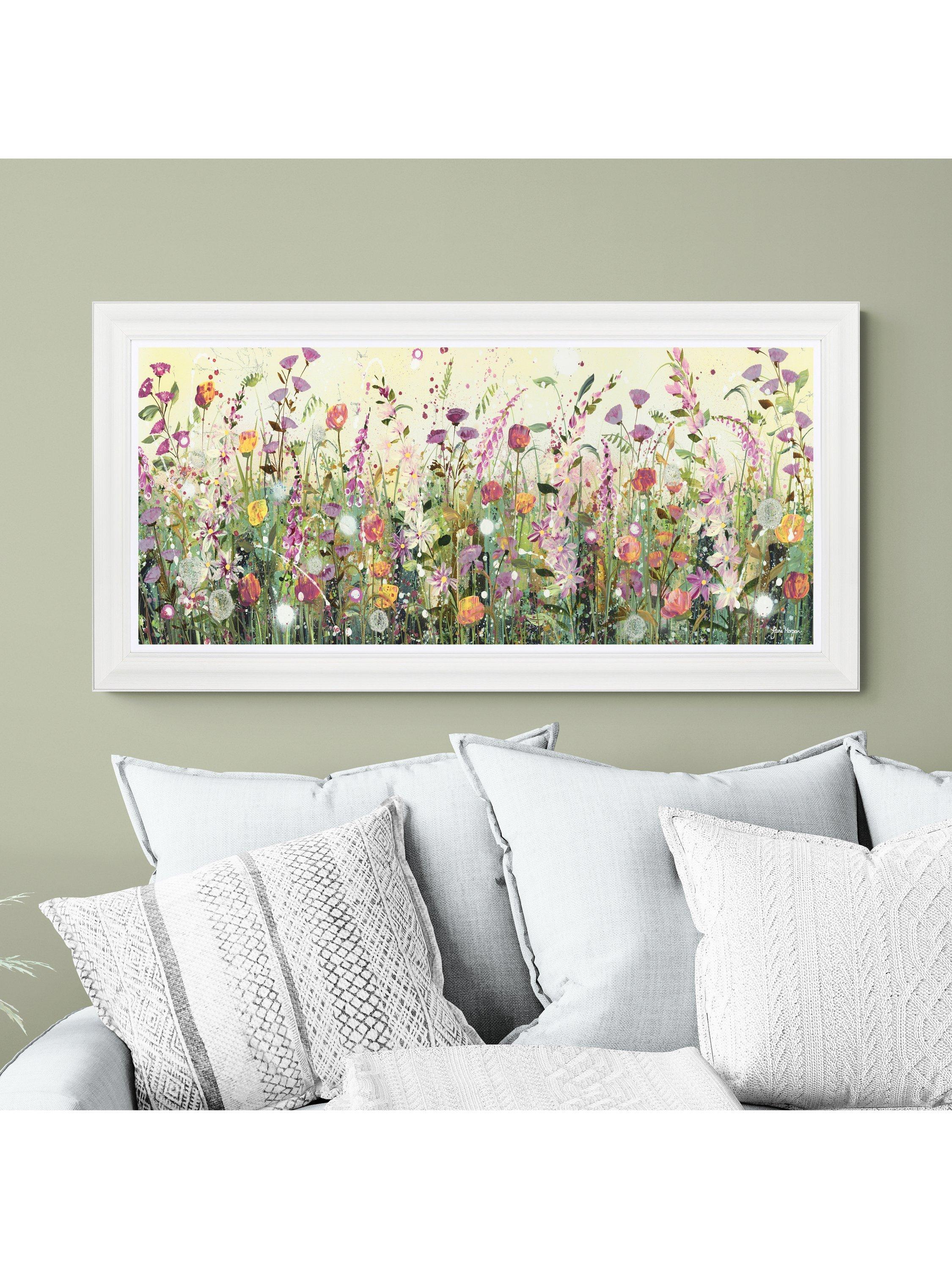 John Lewis framed print Colourful Florals 111x56cm, imported from the UK