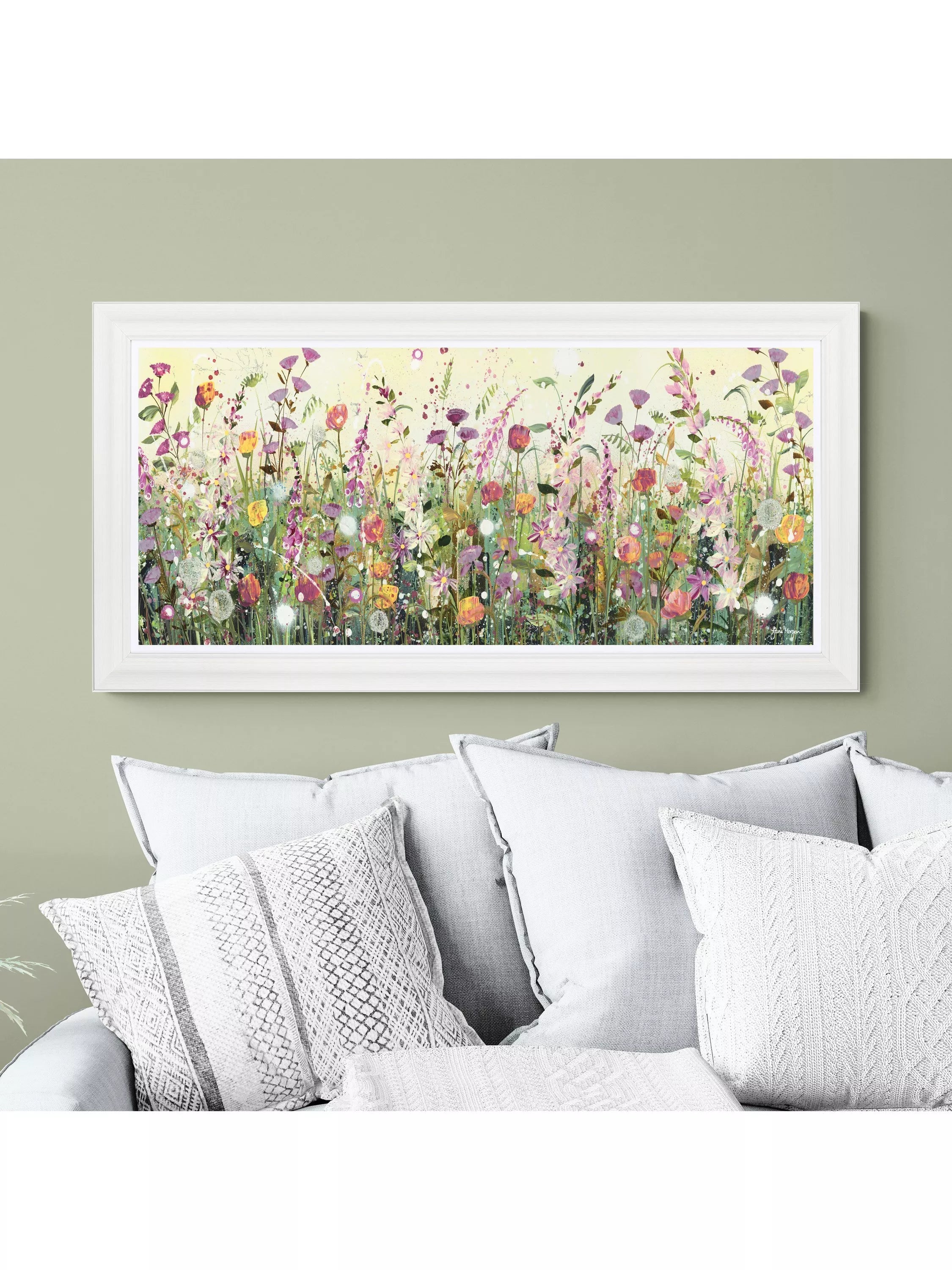 John Lewis framed print Colourful Florals 111x56cm, imported from the UK
