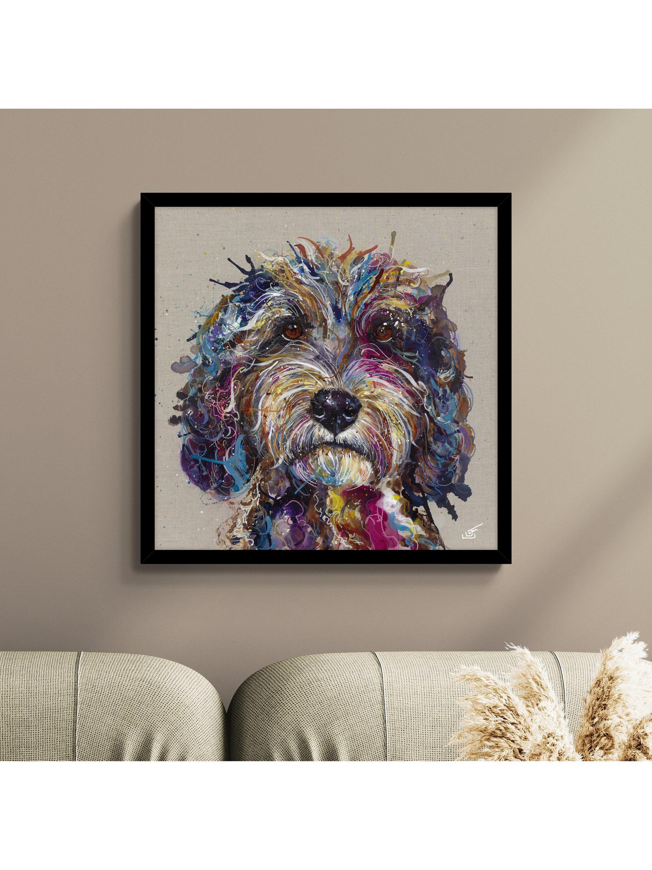 John Lewis Bumbles Cockapoo framed print 74cm by Louise Luton, UK version