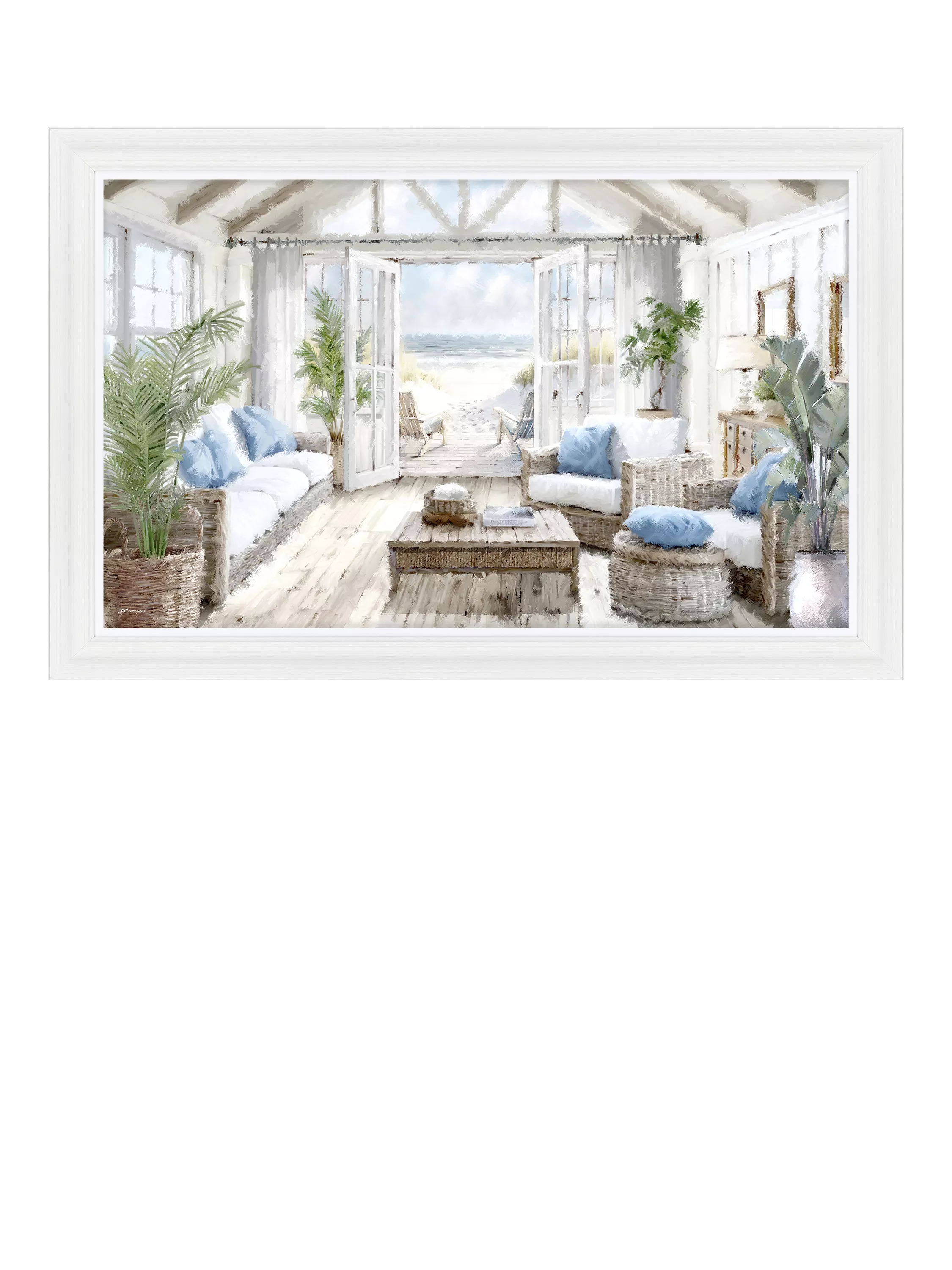 John Lewis Beach House framed print 113x73 cm, imported from the UK