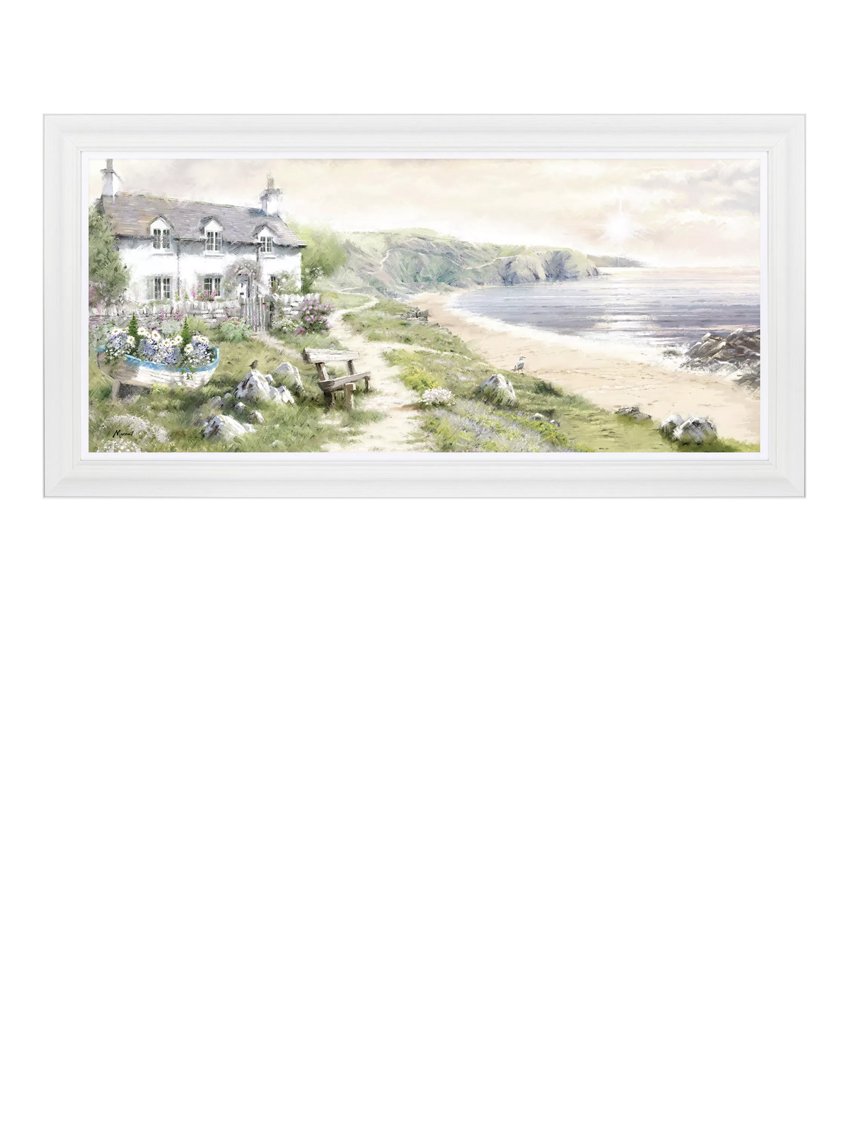 John Lewis Seaview Cottage framed print, 111 x 56 cm, imported from the UK
