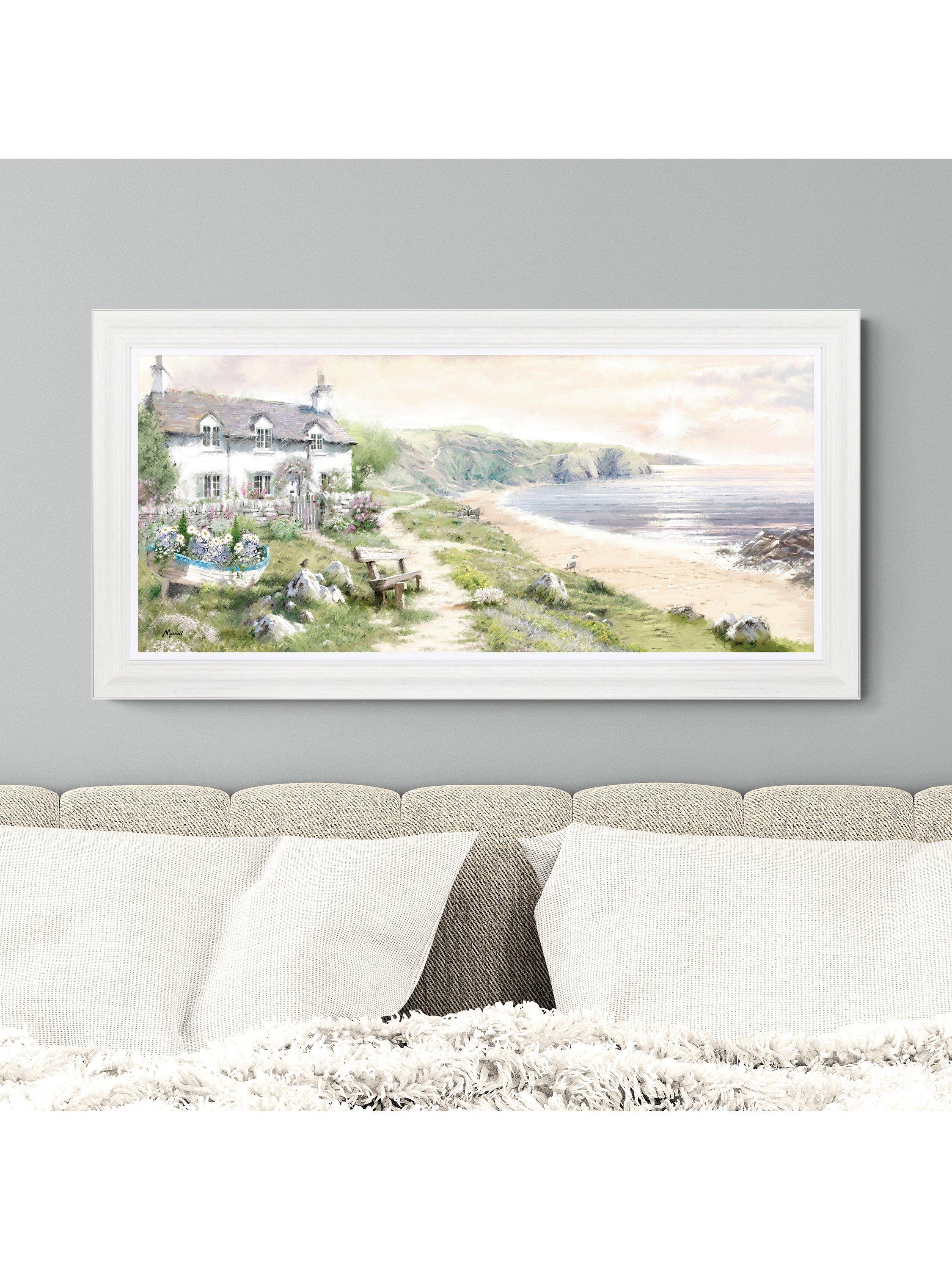 John Lewis Seaview Cottage framed print, 111 x 56 cm, imported from the UK
